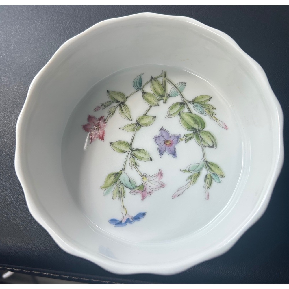 Spode Stafford Flowers Tachiadenus Individual Quiche/Tart Dish 4" Microwave Safe
